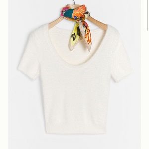 Anthropologie Rona Eyelash Sweater Tee 
